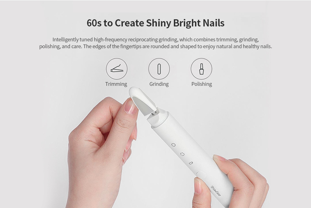 Electric Pen Shaped Mini Grinder Nail Machine - White USB Port